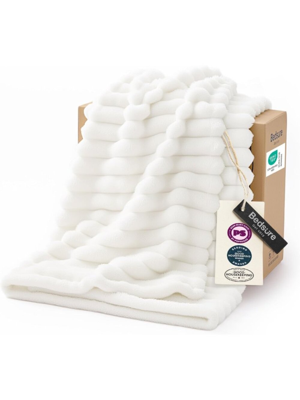 Cozy Off-White Fleece Throw Blanket for Couch - Fall & Halloween Home Decor